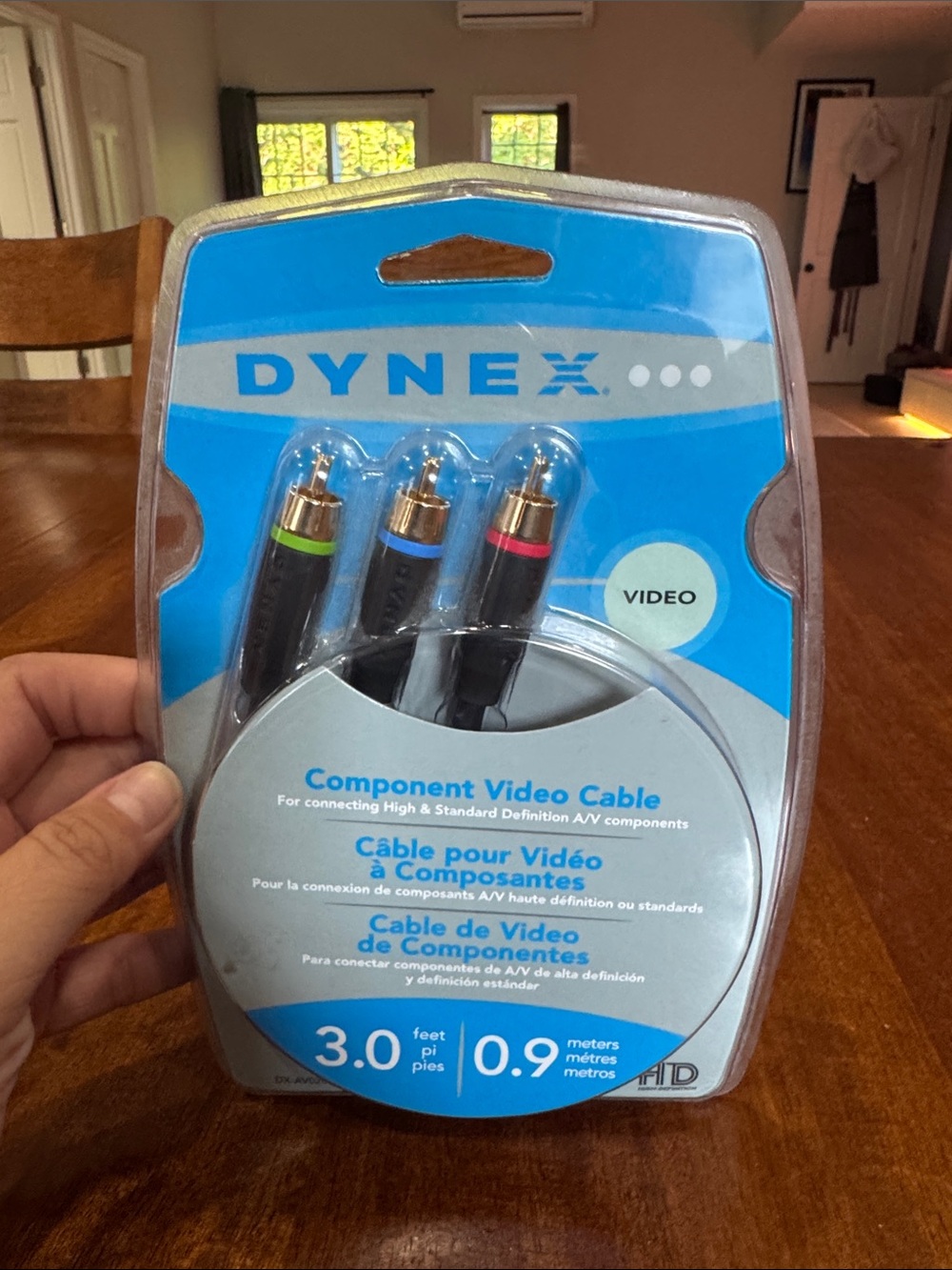 NIB Dynex Component Video Cable - Black with Green/Blue/Red Connectors
